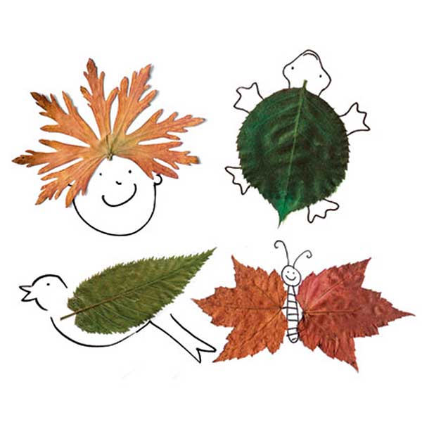 Dibujos con hojas de otoño